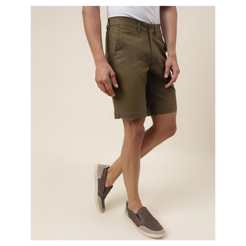 Fabindia Brown Cotton Knee Length Regular Shorts (32)