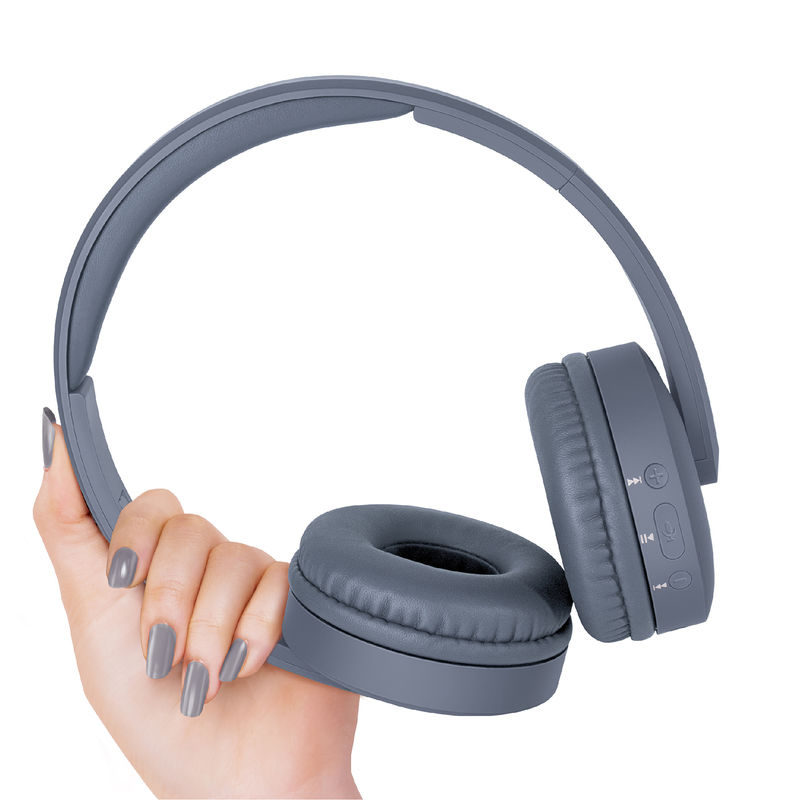 FINGERS Beauté Wireless Headset with built in Mic Bluetooth, FM, Aux, MicroSD Gun Grey