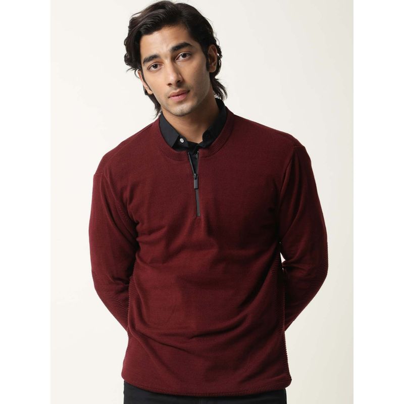 RARE RABBIT Rumbled Maroon Sweater (S)