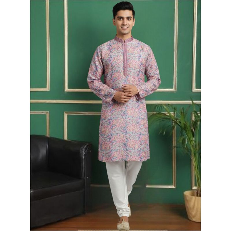 TATTVA Lavender Applique Thread work Short Kurta (42)