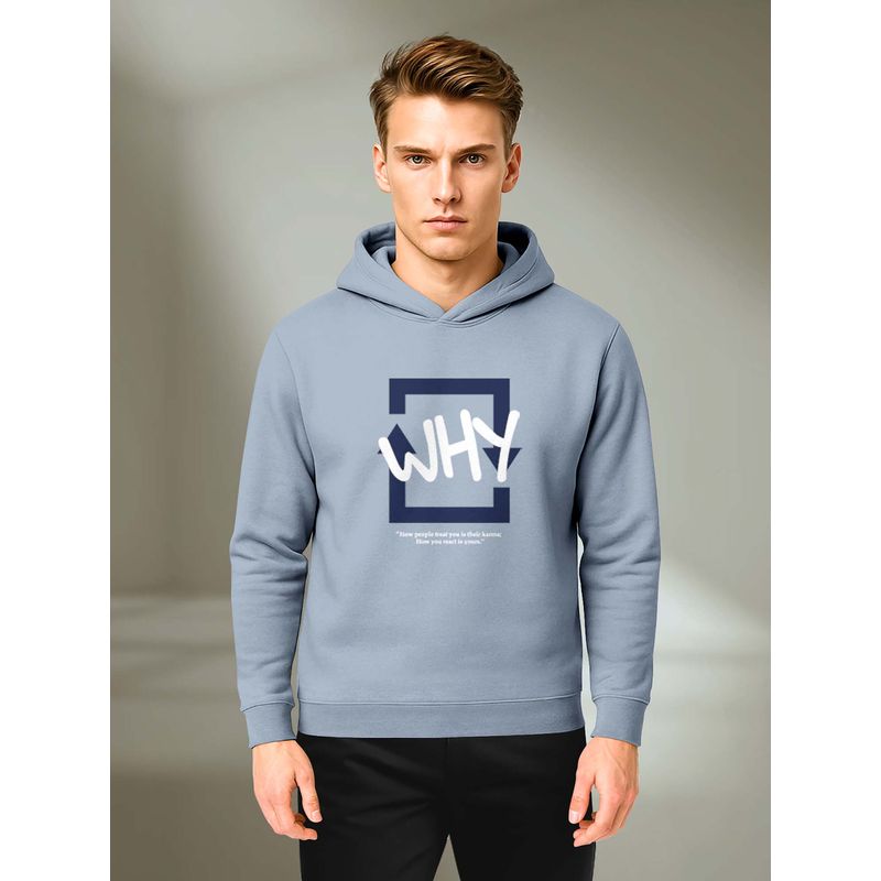 BULLMER Blue Trendy Cotton Blend Hoodie (S)
