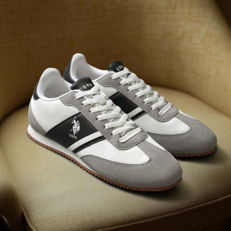 U.S. POLO ASSN. Men VADLER Sneakers Grey & White (UK 9)