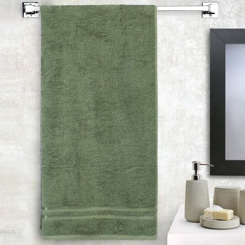 Buy Welspun Solid Green 100% Cotton Quick Absorbent Bath Towel - Quick ...