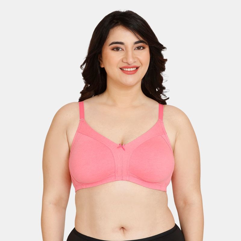 Zivame Rosaline Double Layered Non Wired 3-4th Coverage Super Support Bra - Pink Lemonade (36D)