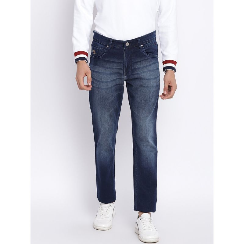 Cantabil Solid Blue Regular Fit Denim Jeans (36)