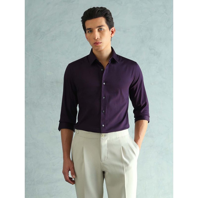 Arrow Newyork Purple Solid Slim Fit Shirt (42)