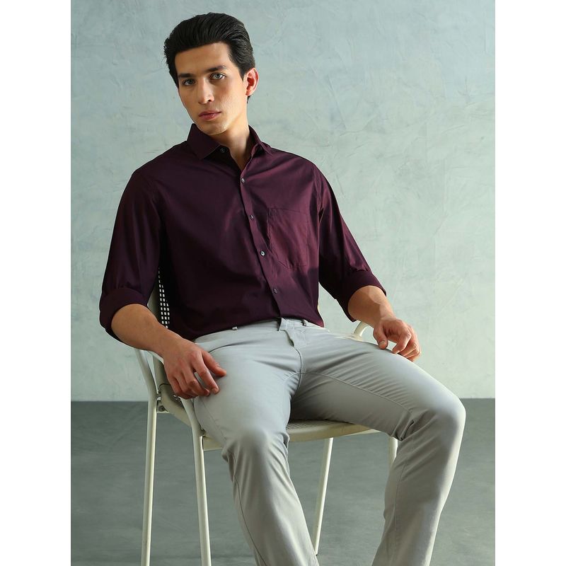 Arrow Wine Solid Slim Fit Shirt (40)