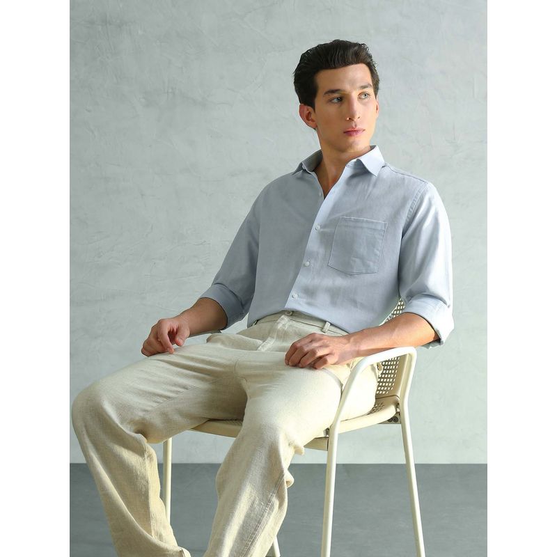 Arrow Blue Solid Slim Fit Shirt (40)