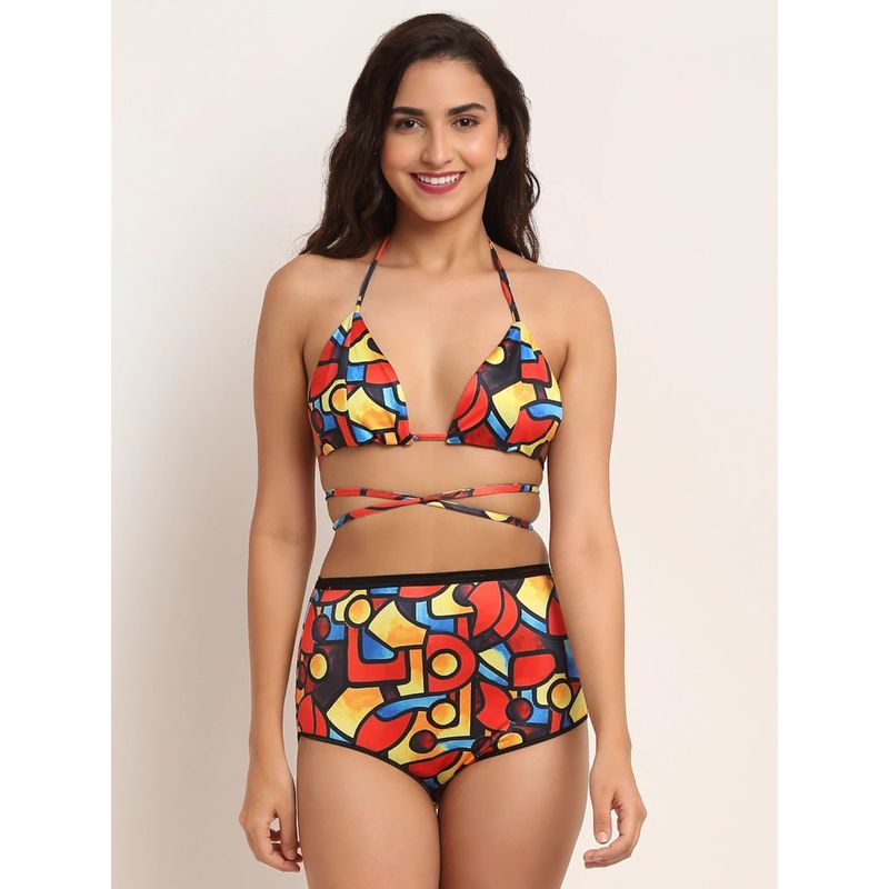 AOBA Woman Multicolour Printed Swim Bikini Set (S)