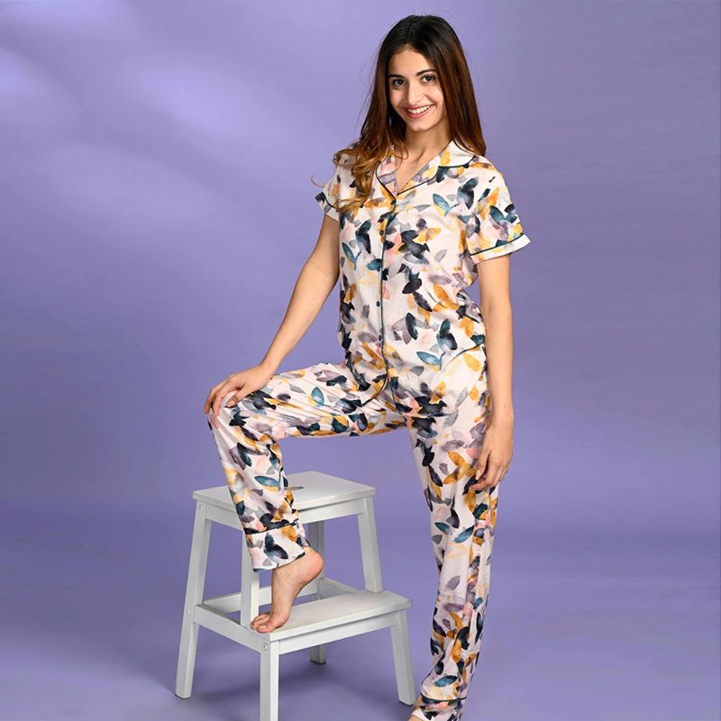 July Nightwear Women Rayon Beige Shirt - Pyjama-WPC404 (S)
