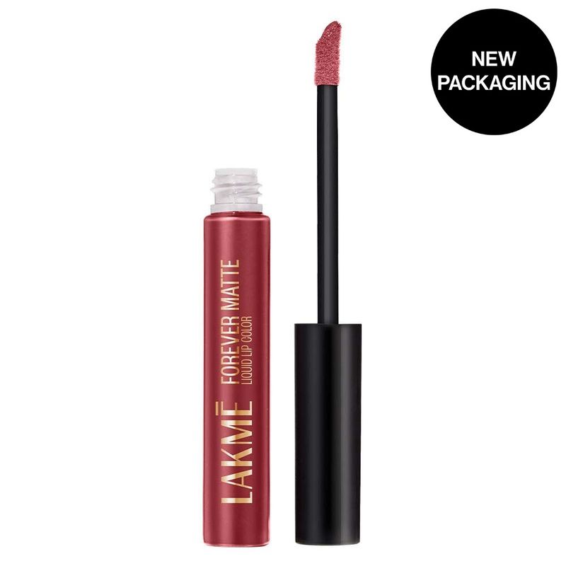 Lakme Forever Matte Liquid Lip Color, 16Hr Lipstick, Lightweight & Transferproof - Mauve Petal
