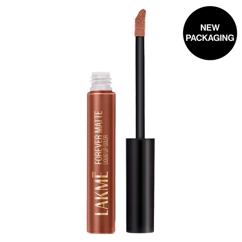 Lakme Forever Matte Liquid Lip Color, 16Hr Lipstick, Lightweight & Transferproof - Nude Perk