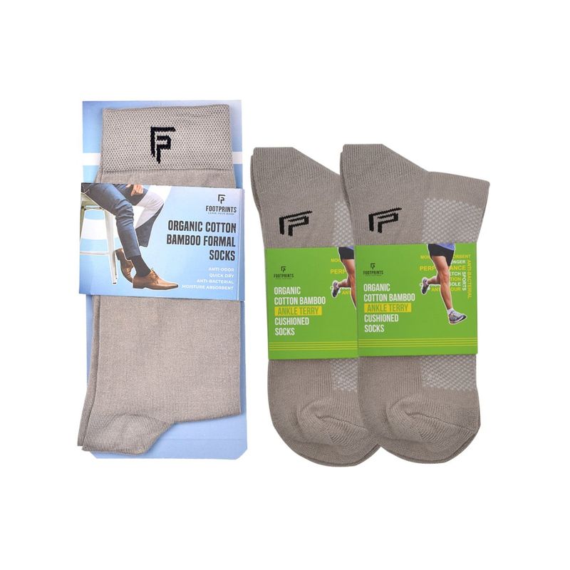 Buy Footprints Odour Free Organic Cotton & Bamboo 1 Men Formal & 2