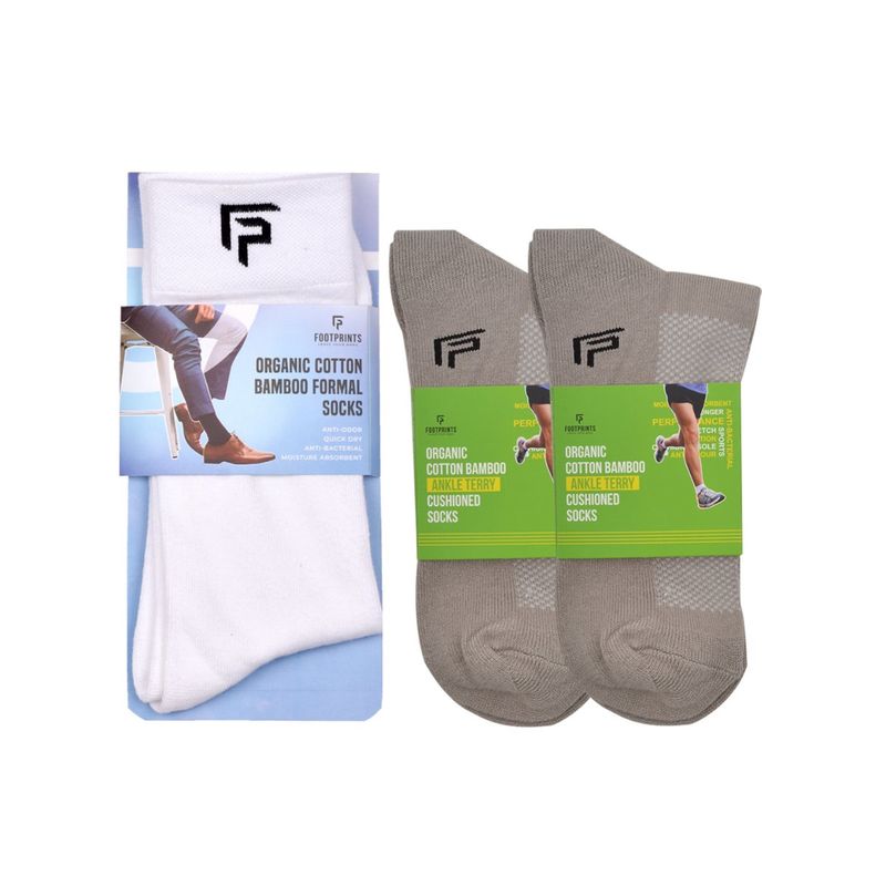 Buy Footprints Odour Free Organic Cotton & Bamboo 1 Men Formal & 2
