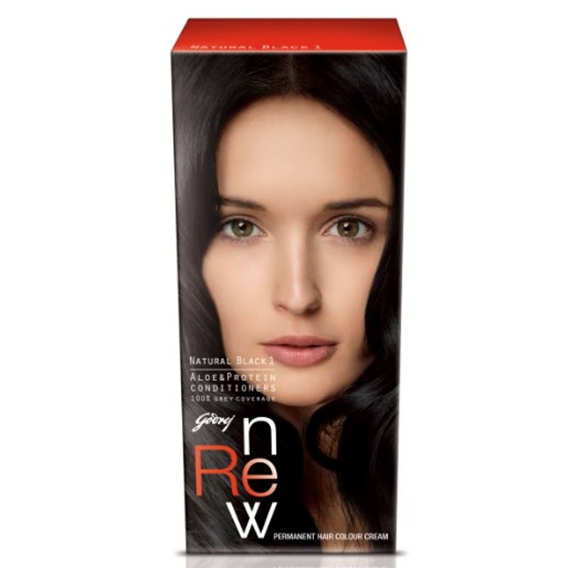 Godrej Renew Crème Hair Colour - Natural Black (50 ml)