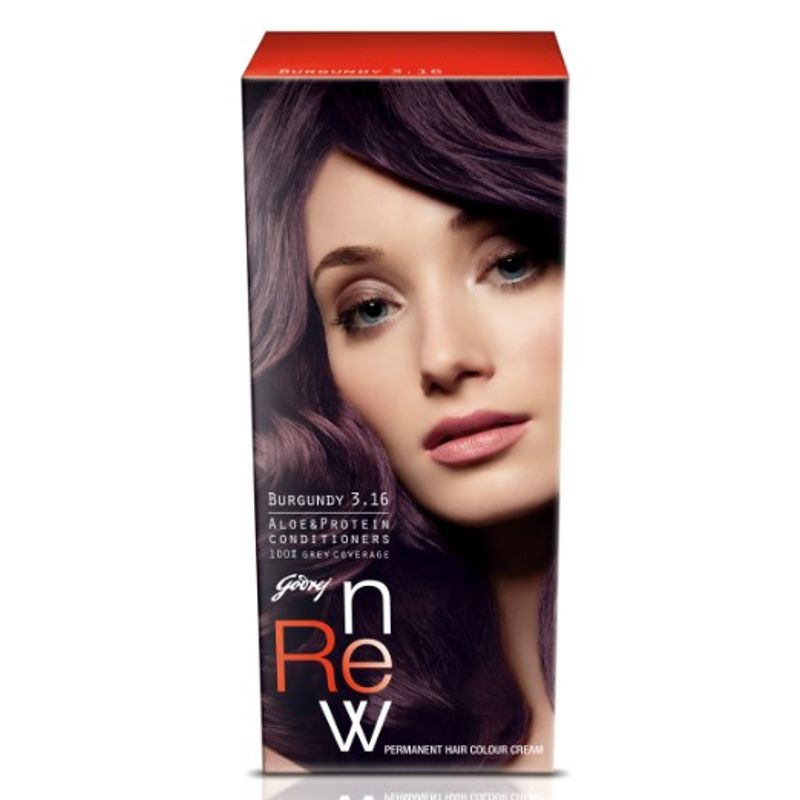 Godrej Renew Crème Hair Colour - Burgundy (50 ml)