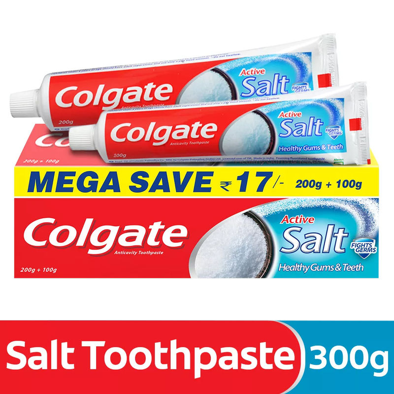 Colgate Active Salt Healthy Gums & Teeth Toothpaste 200gm + 100gm (Save