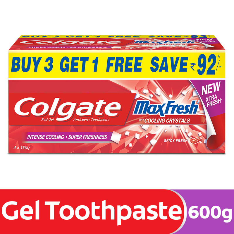 Colgate Maxfresh Spicy Fresh Toothpaste Buy 3 Get 1 Free Save Rs95