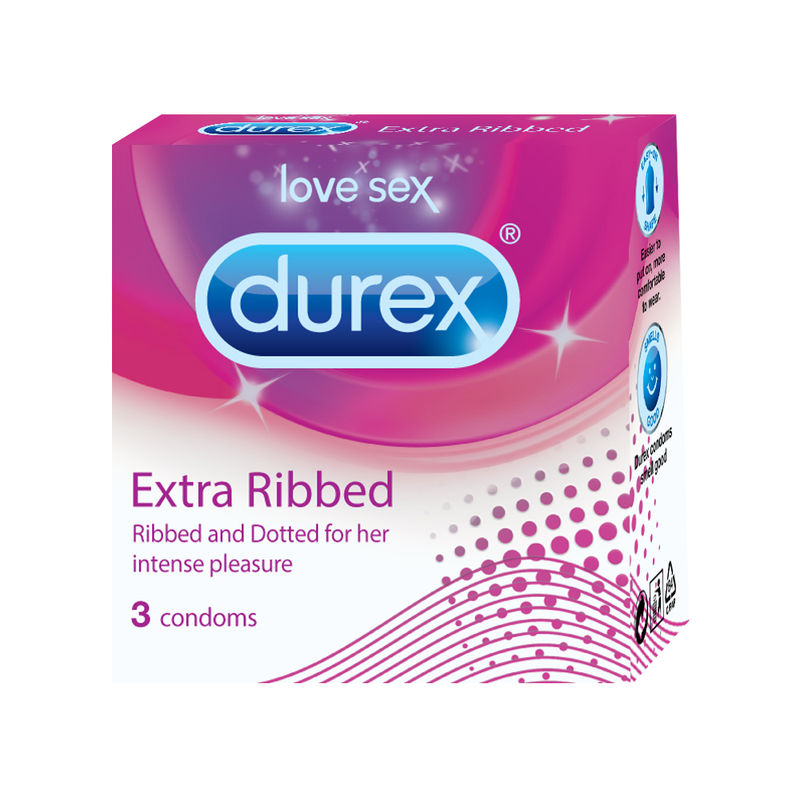 Durex Condoms, Extra Ribbed- 3S
