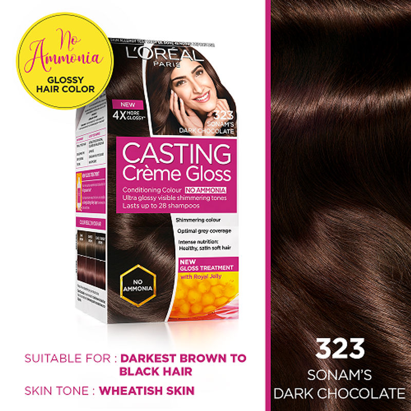 L Oreal Paris Casting Creme Gloss Hair Color 323 Sonam S Dark Chocolate Save Rs 80
