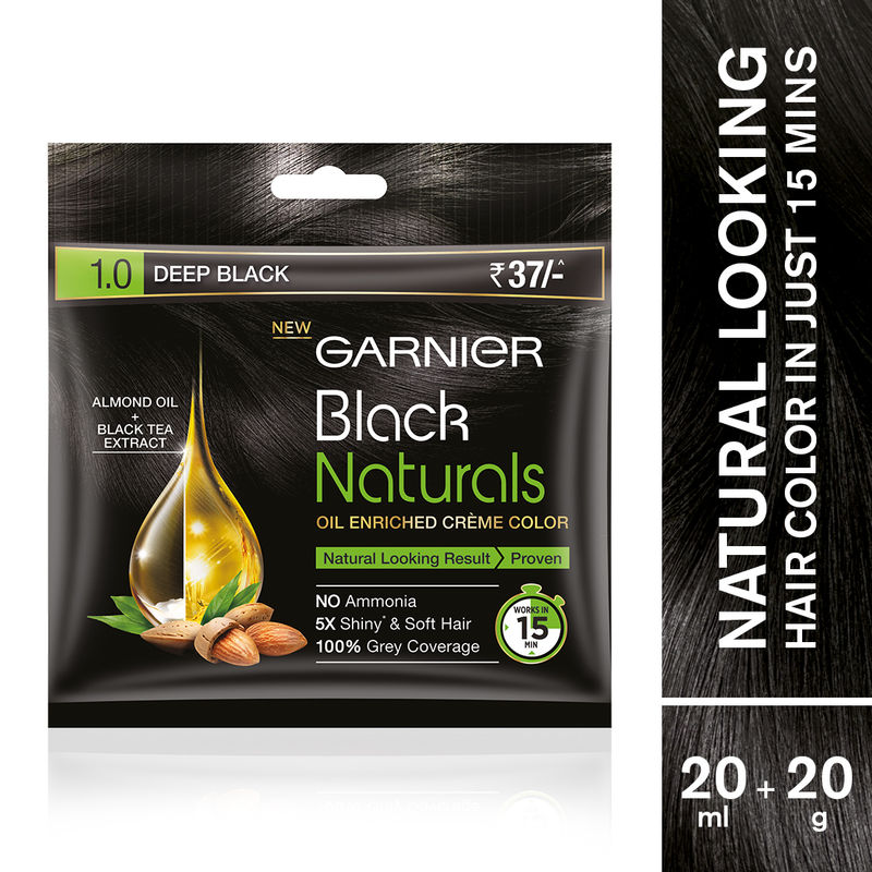 Buy Garnier Black Naturals Oil Enriched Cream Hair Colour 1 0