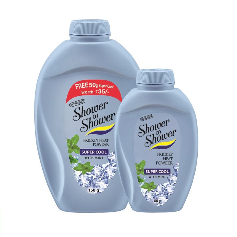 Shower to Shower Super Cool Talc 150gm + 50gm Super Cool Free