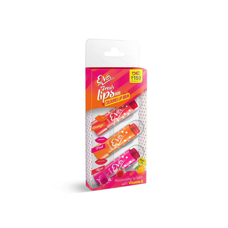Eva Fresh Lips Mini Coloured Lip Balm 3-in-1 Pack