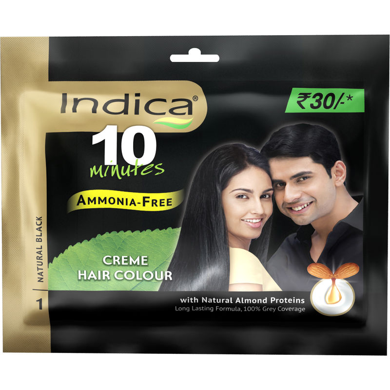 Indica Creme Natural Black Hair Color - 20ml+20ml