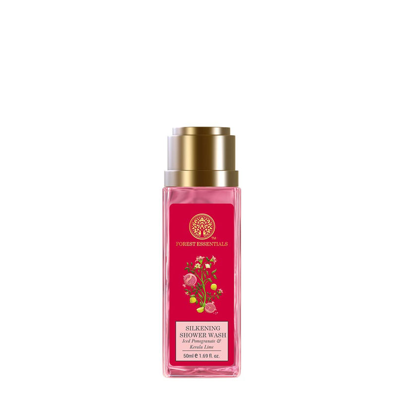 Forest Essentials Travel Size Silkening Shower Wash Iced Pomegranate & Kerala Lime (Body Wash)