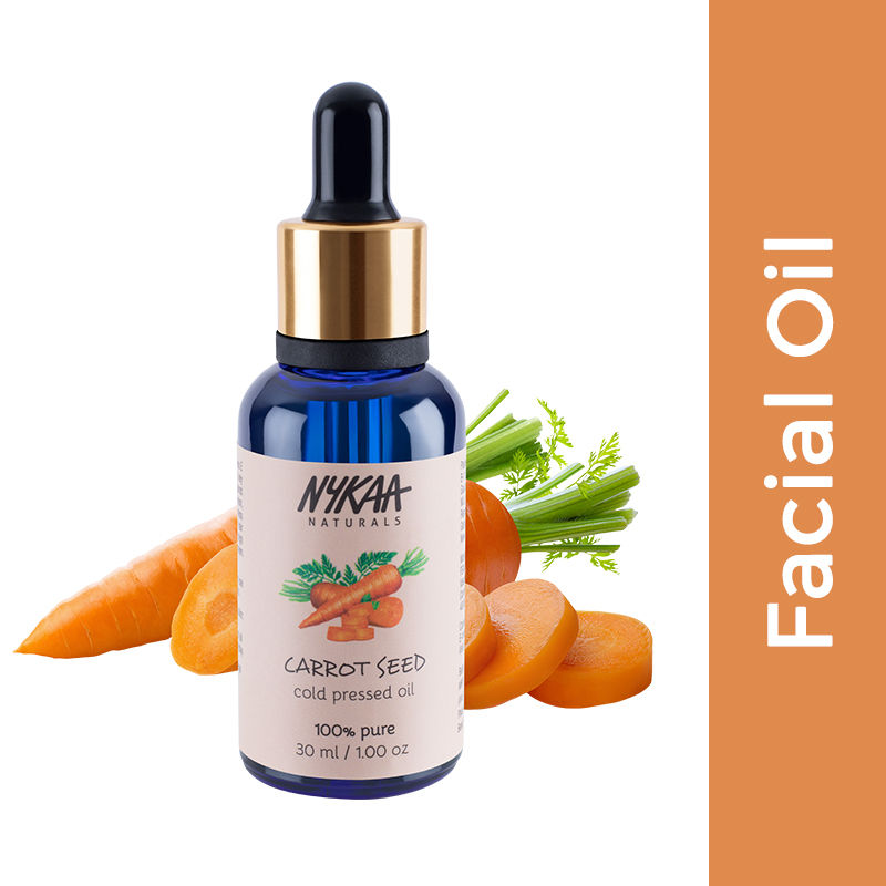 Nykaa Naturals 100% Pure Cold Pressed Carrot Seed Carrier Oil for Dark Spots & Dry Scalp