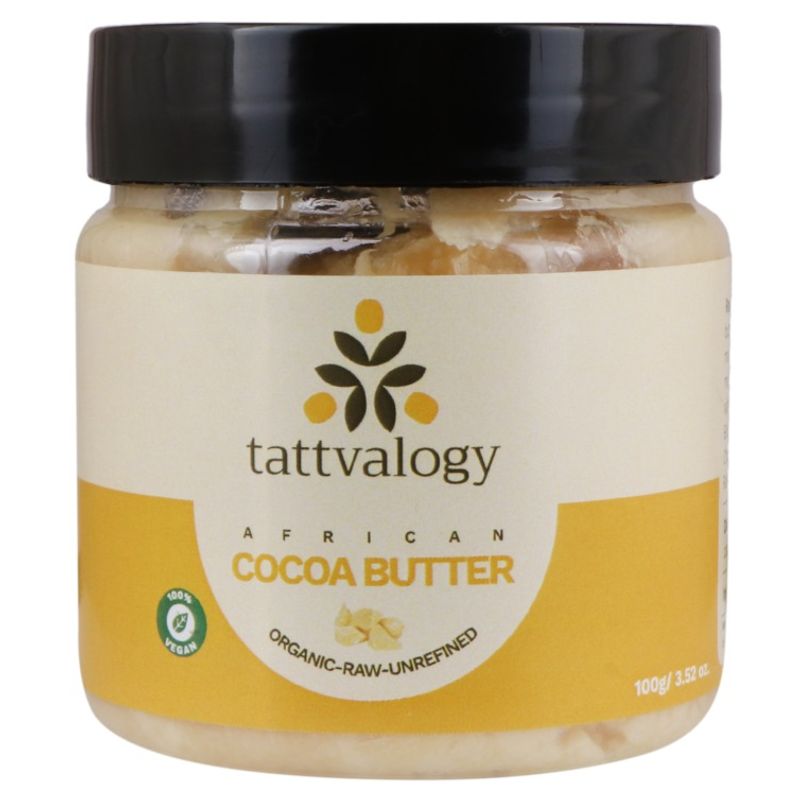 Tattvalogy African Cocoa Butter in Jar Packaging, Raw & Unrefined, Body Butter & Moisturizer