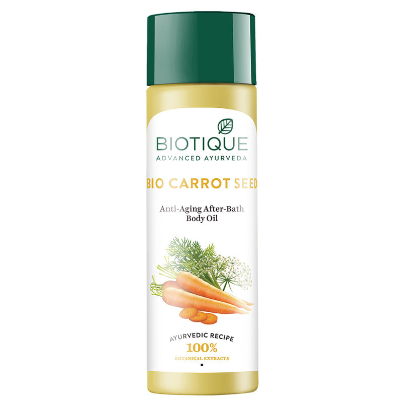 Biotique Bio Carrot Seed Anti-Aging After-Bath Body Oil ...