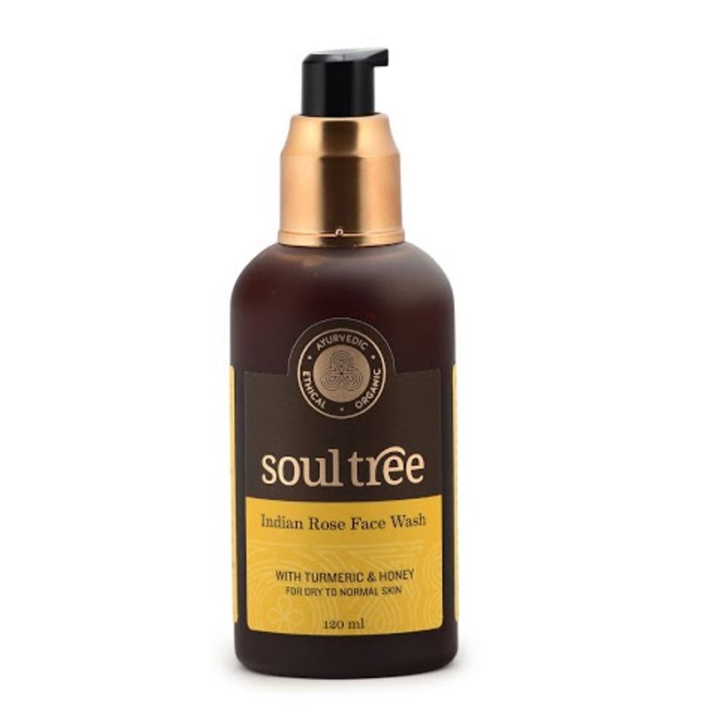 Buy SoulTree Indian Rose Face Wash With Turmeric & Forest Honey, For Dry to Normal Skin Online