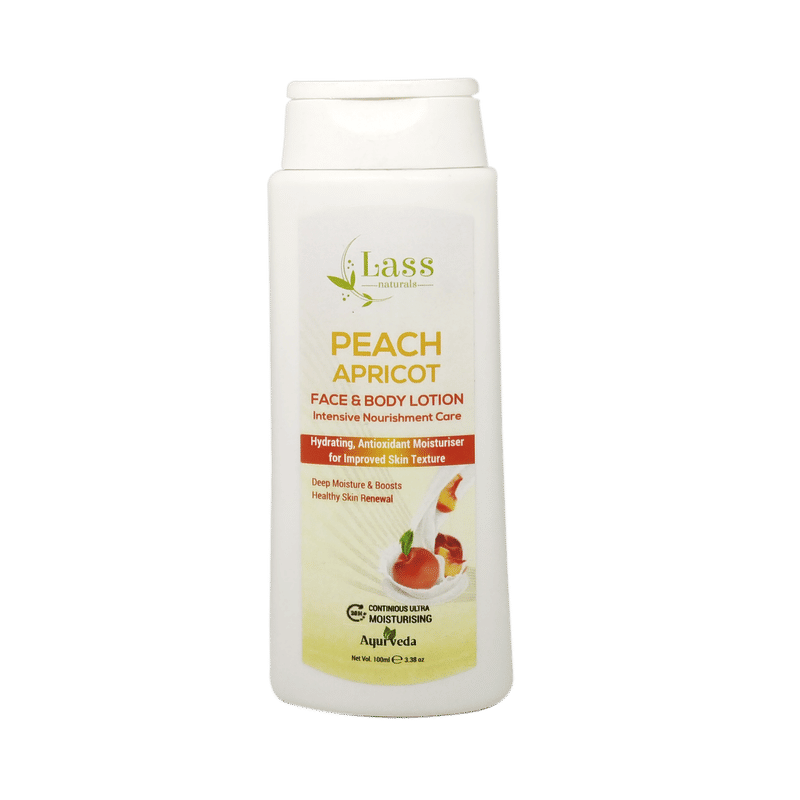 Lass Naturals Peach Apricot 24 Hr Moisturising Face & Body Lotion