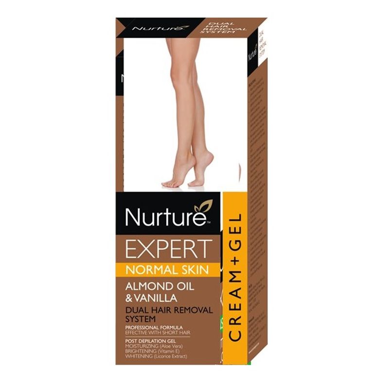 Nurture Expert Almond Oil & Vanilla Oil Hair Removal Cream (60gm) + Gel (20gm) - Normal Skin