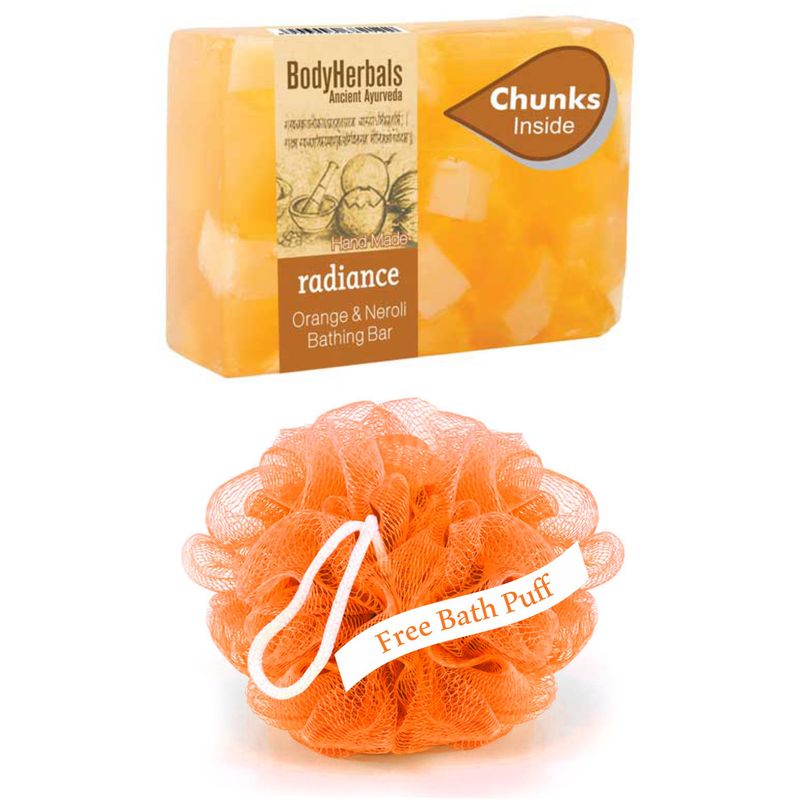 BodyHerbals Radiance , Hand Made Orange & Neroli Bathing Bar With Natural Chunks