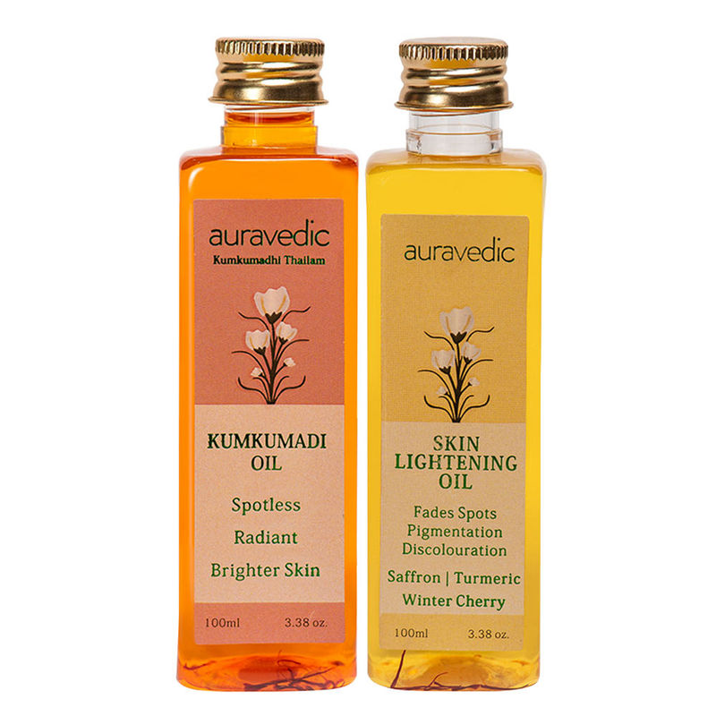 Auravedic Skin Lightening Oil With Saffron Turmeric Winter Cherry