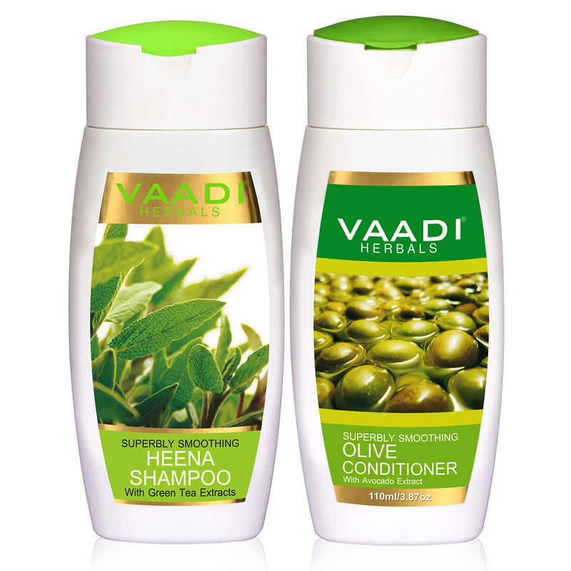 Vaadi Herbals Superbly Smoothing Heena Shampoo With Olive Conditioner