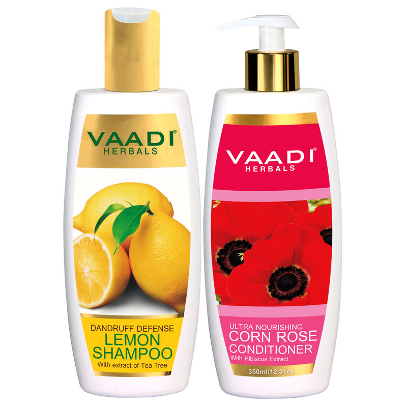 Vaadi Herbals Dandruff Defense Lemon Shampoo With Corn Rose Conditioner