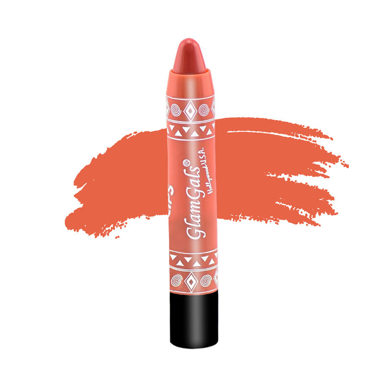 GlamGals 24/7 Lip Color Long Lasting Moisturising Kissproof Lipstick Pencil - Coral