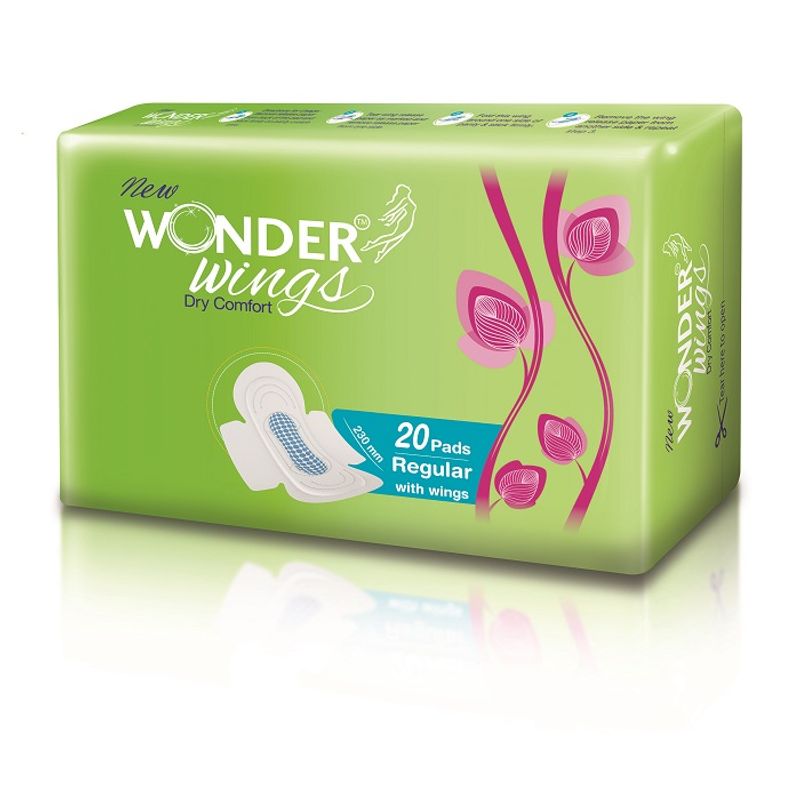 Wonder Wings Dry Comfort Regular Sanitary Napkins - 20 pads