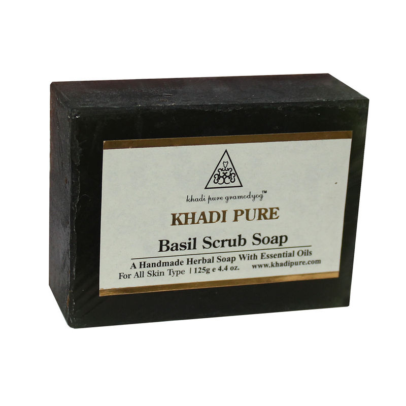 Khadi Pure Herbal Basil Scrub Soap