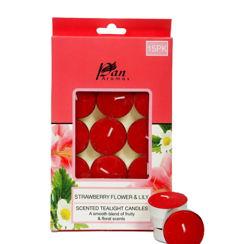 Pan Aromas Strawberry Flower & Lily Scented Tealight Candles