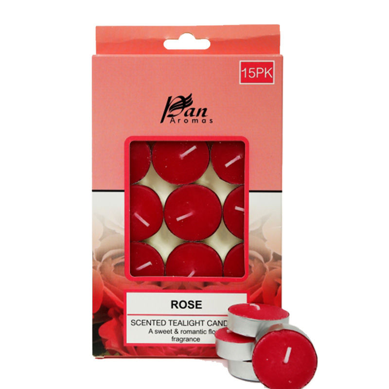 Pan Aromas Rose Scented Tealight Candles