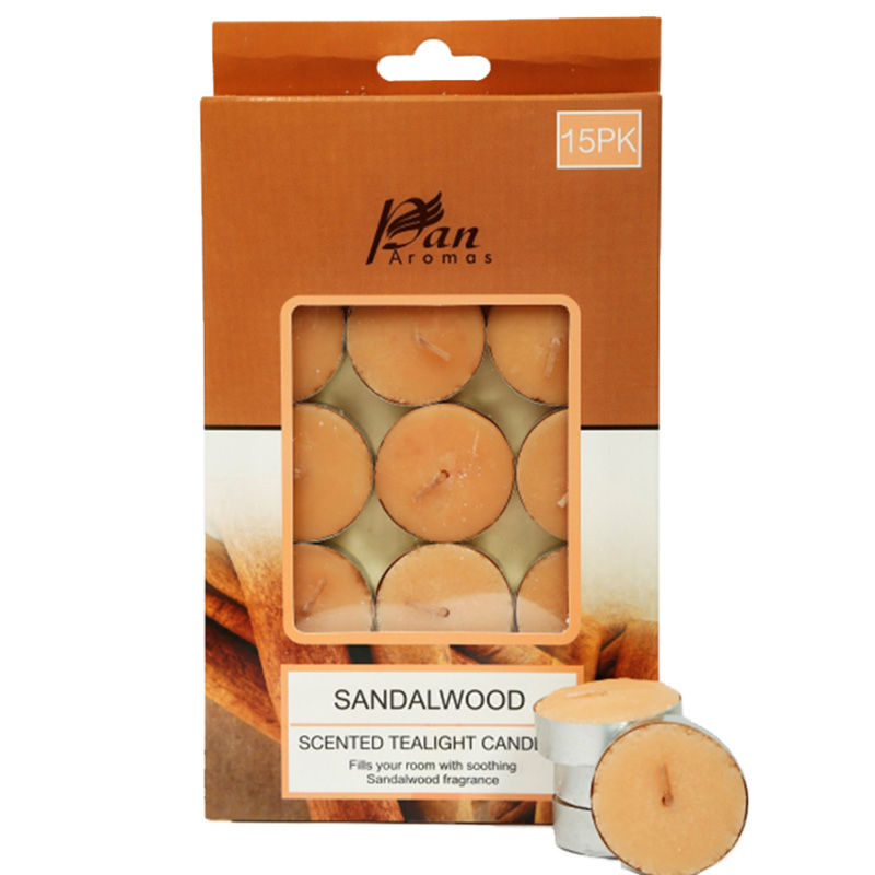Pan Aromas Sandalwood Scented Tealight Candles