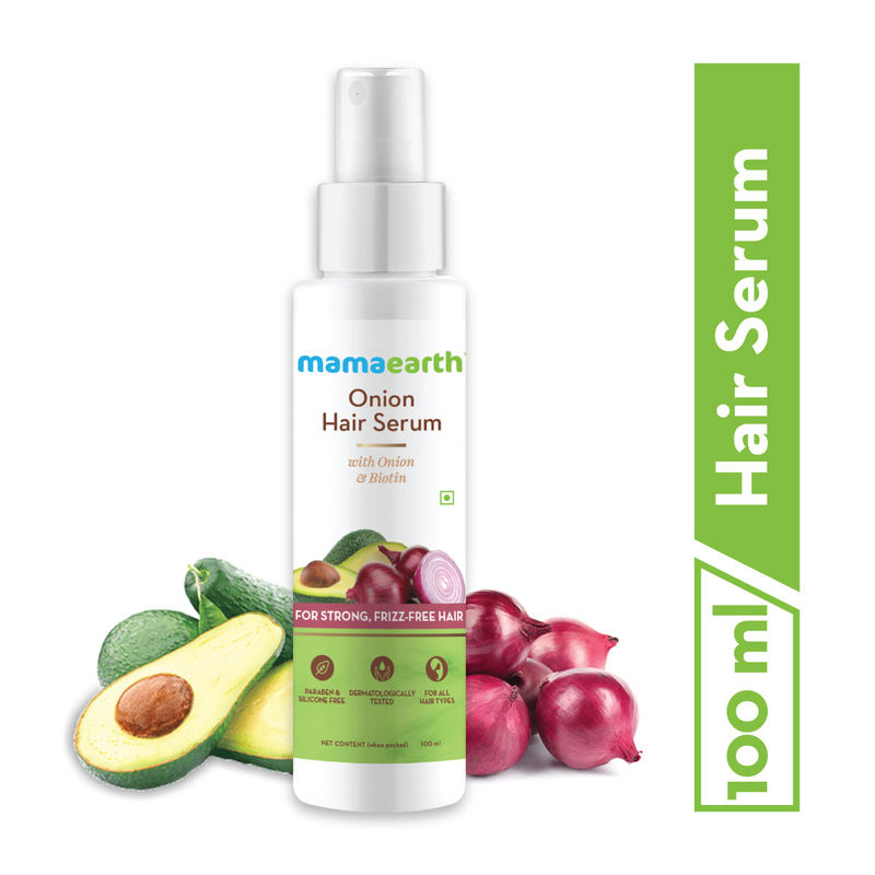 Mamaearth Onion Hair Serum with Onion & Biotin for Strong Frizz -Free Hair (100ml)