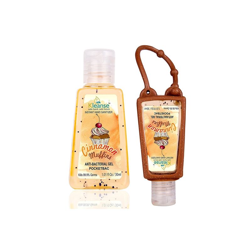 Kleanse Instant Hand Sanitizer - Anti-bacterial Cinnamon Muffins Gel With Holder