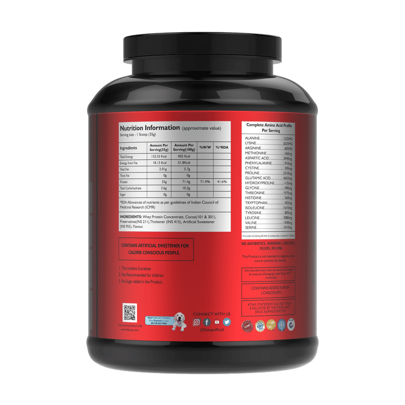 FitZup Alpha Whey Chocolate Powder Flavour 4.4 Lbs