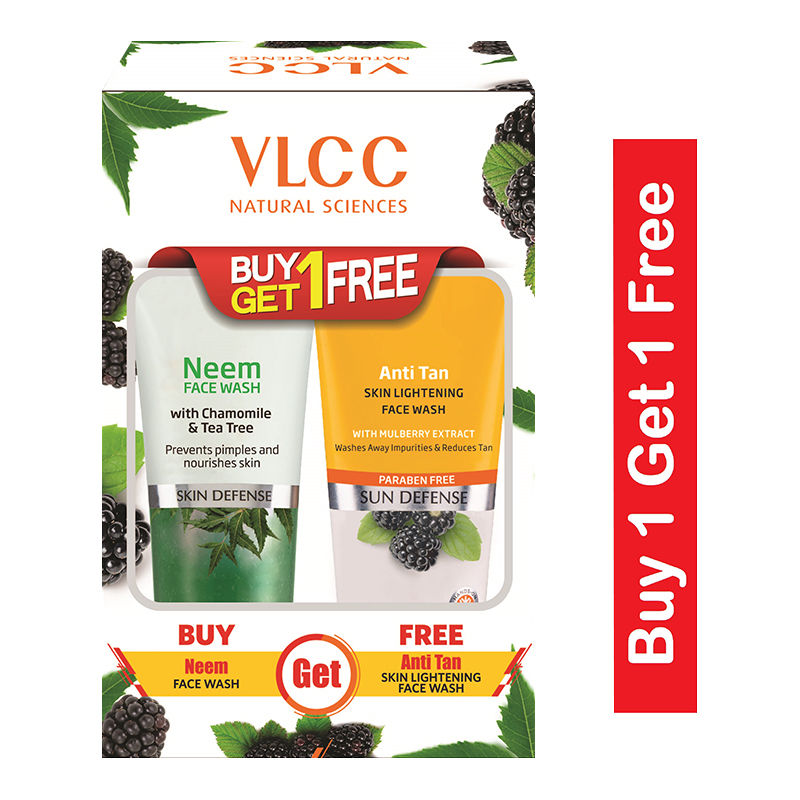 VLCC Neem Face Wash + Anti Tan Skin Lightening Face Wash Buy1 Get 1 Free