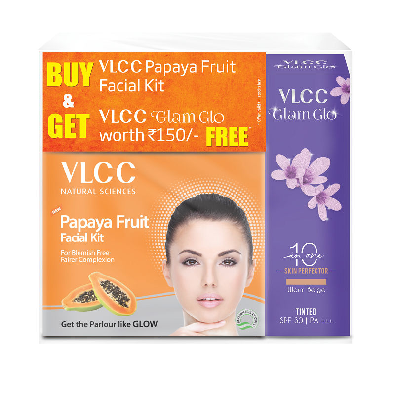 VLCC Papaya Facial Kit + FREE Glam Glo Worth Rs 150